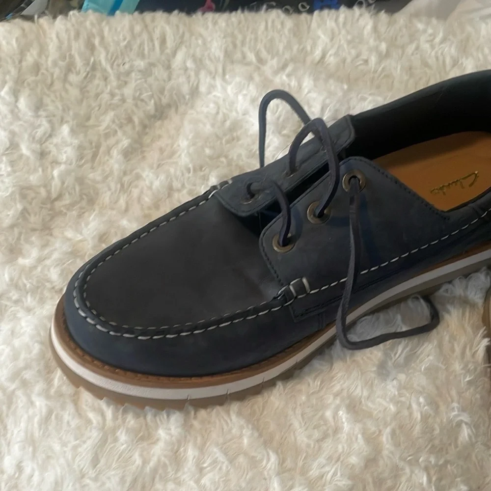 Clarks Men's Blue Leather Shoes